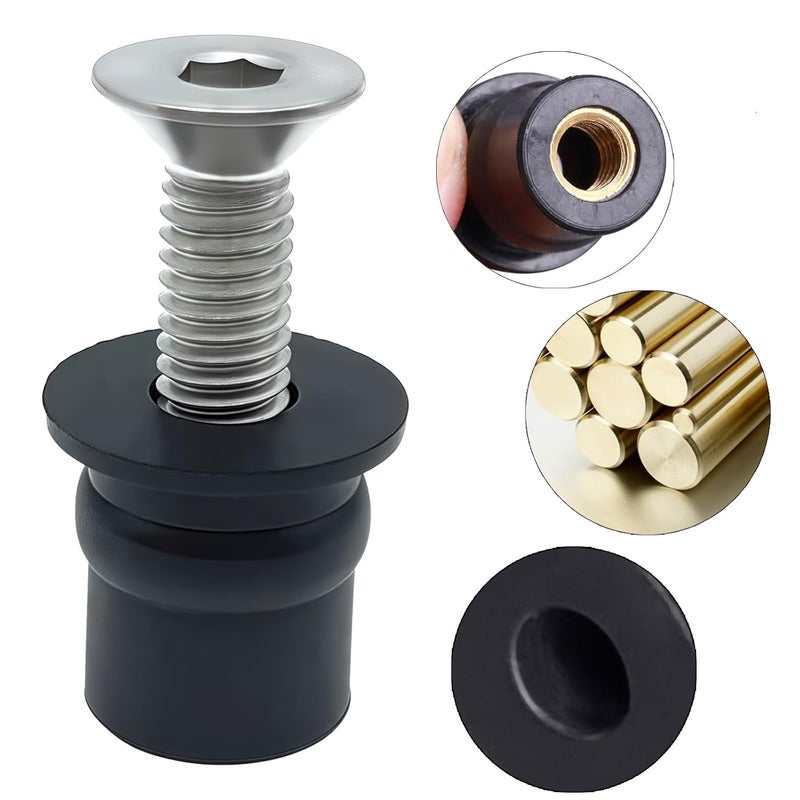 MAYEHAY 24 Pairs of M6 Neoprene Well Nuts M6 x 30mm Stainless Steel Hex Socket Bolts Well Nuts Kit for Kayak Motorcycle Windscreen Accessories,Neoprene nut Contains Brass Nuts Copper nut - Image 4